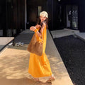Women's Vacation Relaxed Loose Dress + Camisole + Skirt + Long Skirt 2026 - Yellow
