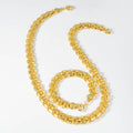 Statement Earth Luxury Cuban Chain Piece Ring Round Band Clasp Export Western Hip-Hop Bold Necklace Bracelet Set
