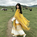 Women's Ethnic Shawl + Cape 2026 - Yellow