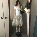 h1416 irregular polka dot cake short skirt for women in summer, thin a-line skirt for small people,