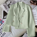 Women's Fall Korean Fashion Plus Size Loose Cropped Jacket + Top 2026 - Off White