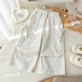 Girls' Cartoon Heart Pocket Cargo Pants