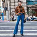 Women's Fall-Winter Casual Long Sleeve Lapel Collar Jacket 2026 - Brown