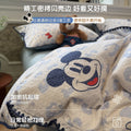 A类全棉华夫格贝壳边卡通四件套纯棉床单被套床笠学生宿舍三件套