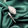 2023 New Bestseller Rhinestone Snake Bangle Watch Snake Shape Bracelet Quartz Open End Watch Cross-Border Hot Sale
