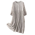 Mulberry Silk Embroidered Gray Long Dress, 2023 New