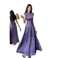 Women's Summer New Chinese Acetate Qipao Dress + Skirt + Top 2-Piece Set 2026 - Purple