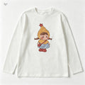 Girls' Cartoon Print Hooded Zip Cardigan - Cute