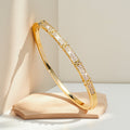 Overseas Real Gold Plated Bow Cross Bangle Women Niche Premium Open End Bracelet Personality Accessory Factory Wholesale