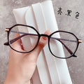 New Fashionable Retro Blue-Light Glasses RedNote ins Student Glasses Frame Women Polygon Bare Face Plano