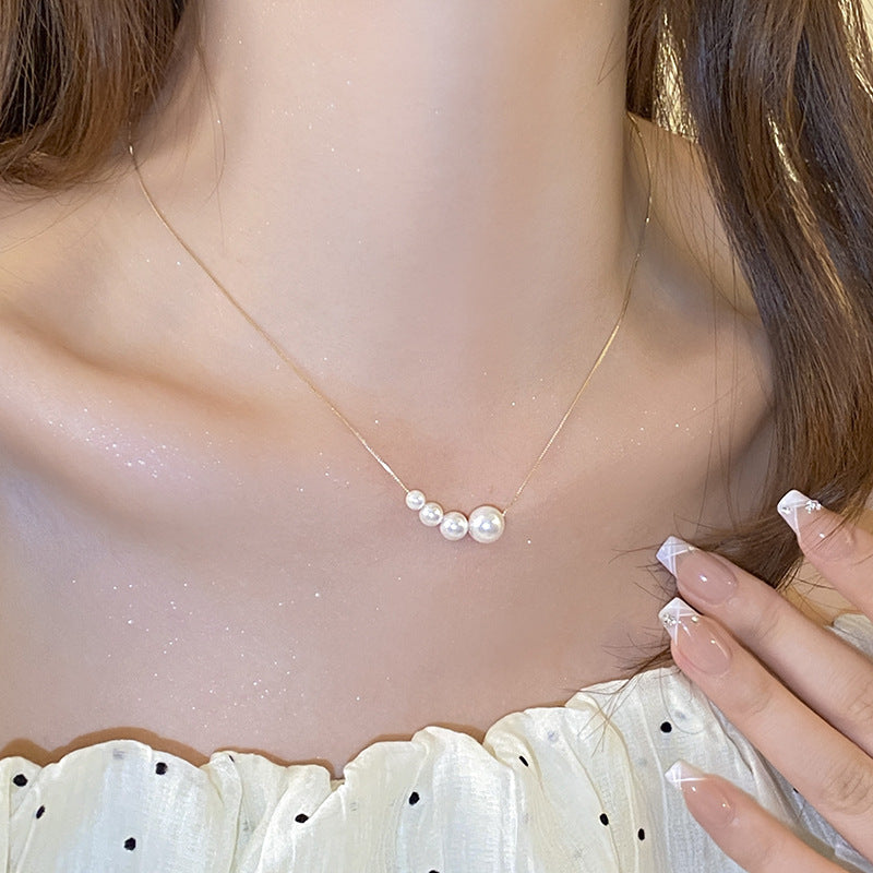 French Vintage Camellia Pearl Necklace - view 8