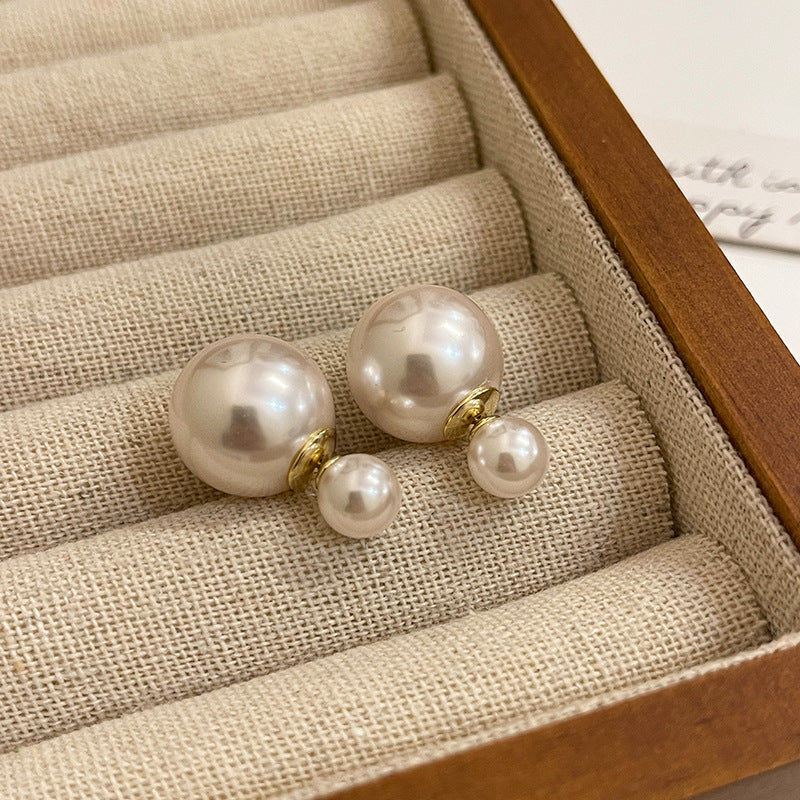 Minimalist Pearl Circle Hoop Earrings - view 6