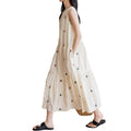 V-Neck Sleeveless Embroidered Camisole Long Dress, Princess Style