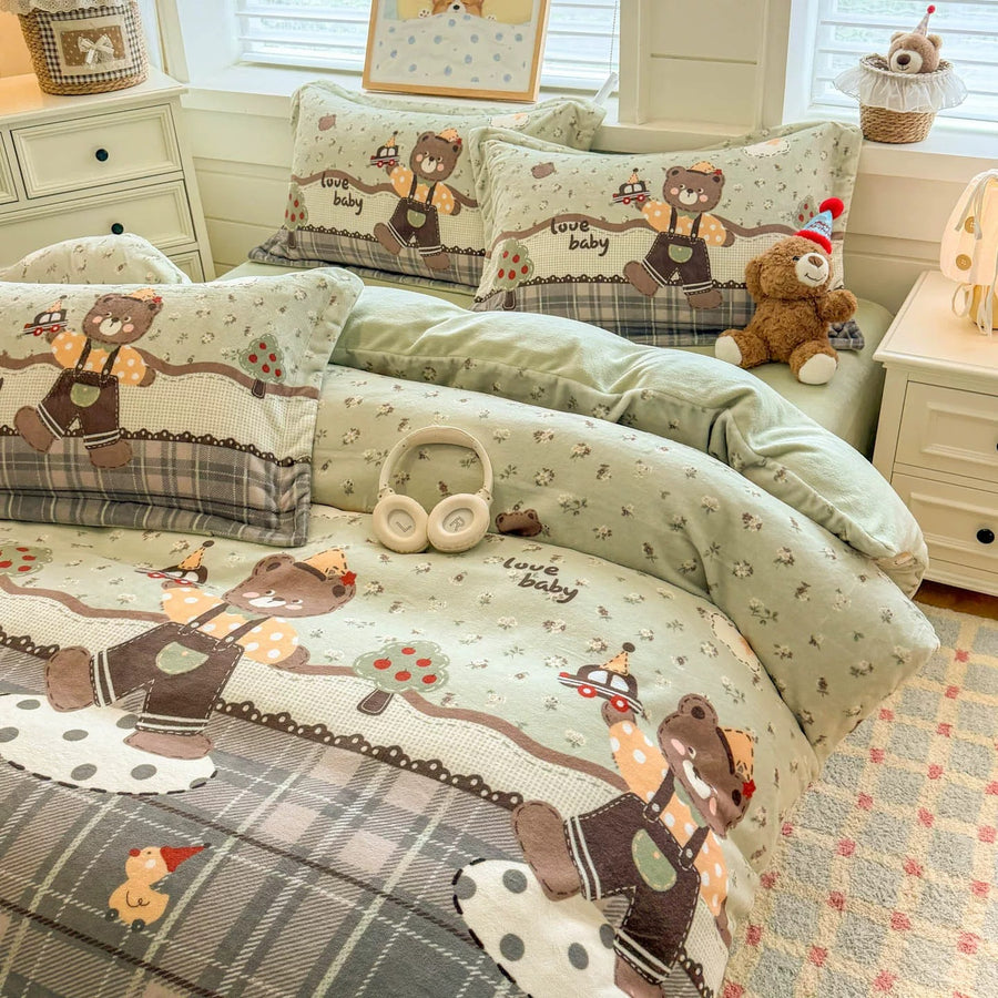 Skateboard Lion Milk Velvet 4-Piece Winter Bedding Set - view 5