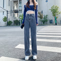 Fall Petite High Waist Drapey Wide Leg Straight Leg Pants