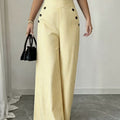 Casual High Waist Striped Drapey Wide Leg Pants + Pants