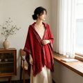 Women's Ethnic Shawl + Cape 2026 - Red