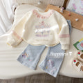 Girls' Lace Trim Embroidered Pullover Hoodie