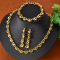 Overseas Middle East Jewelry Gold Heart Pig Nose Necklace Bracelet Set Earrings 3-Piece Set Niche Design Versatile