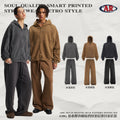 ARTIE Men's Distressed Washed Frayed Edge Spliced Hoodie & Pants Set