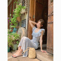 French Retro Square Collar Floral Fitted Ruffle Long Dress