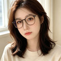 Anti-Blue-Light Reading Glasses Frame Bare Face Cold Tea Frame Older Adults One Old Vision Glasses Overseas Oval Round In Stock Reading Glasses