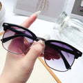 Overseas Classic 3016 Sunglasses Retro Stud Browline Half-Rim Sunglasses Trendy Men Glasses Driving Company Machine