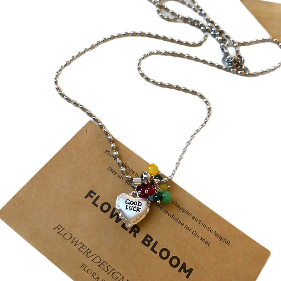 Korean Heart Pendant Pearl Necklace - view 5