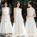 Women's Summer French Bohemian Dress + Camisole + Long Skirt 2-Piece Set 2026 - White