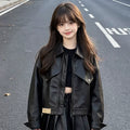 Girls' PU Leather Jacket