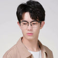 Beesfen BW7207V Formal Browline Frame Prescription Glasses Frame Men Ultra-Light Pure Titanium Frame Cinnabar Sun Glasses Wholesale