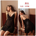 暗恋橘睡衣女夏睡裙 粉色蝴蝶结网纱睡衣家居服性感内衣吊带裙191
