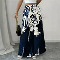 Spring-Summer Casual Fashion Printed Wide Leg Pants + Pants