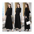 Fall Casual Elegant Wide Leg Pants + Skirt Pants 2-Piece Set