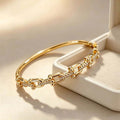 Overseas New Cubic Zirconia Buckle Bangle Light Luxury Fashionable Horseshoe Buckle Design Hand Jewelry Premium Letter U Shape Bracelet