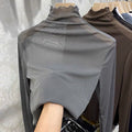 Women's Lace Mesh Ruffle High Neck Layering Top