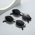 Overseas Sunglasses New Quilted Shape Arc de Triomphe Influencer Fashionable Glasses Metal Small-Frame Polygon Sunshade Sunglasses