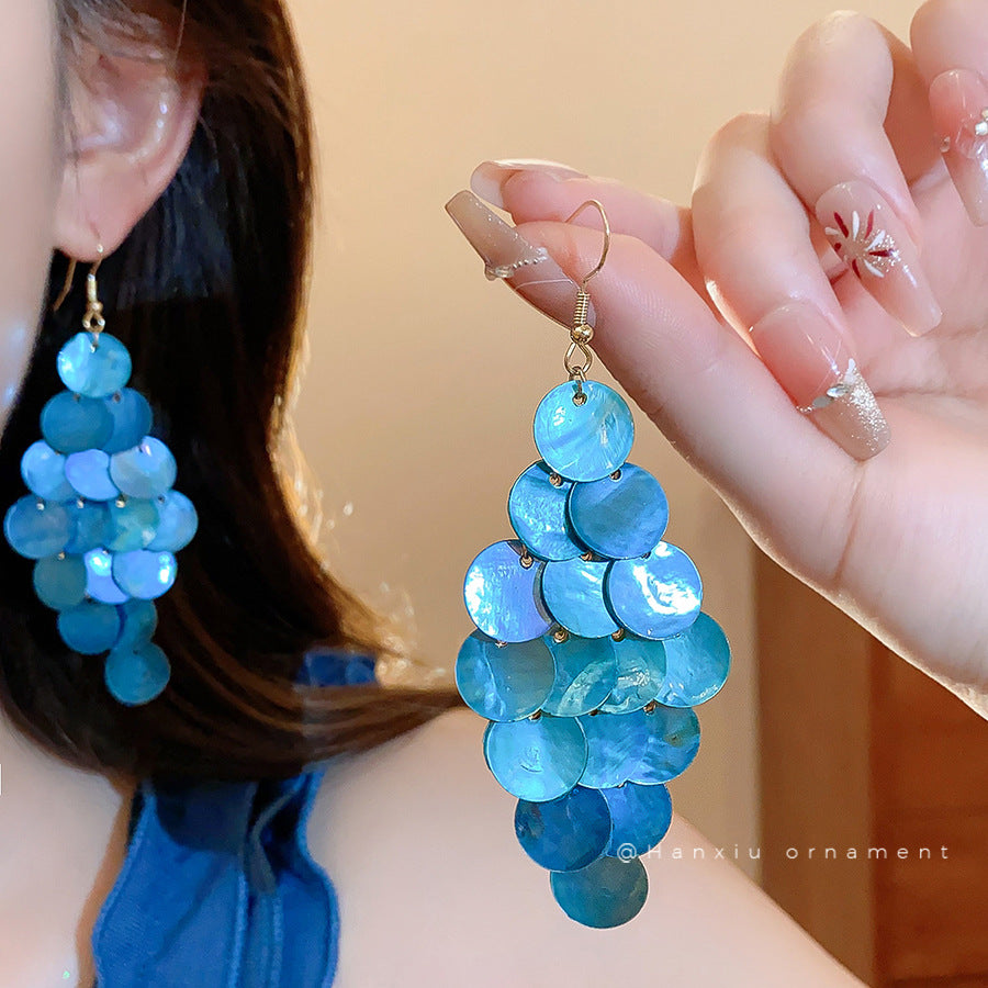 Shell Tassel Drop Earrings - view 3