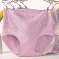 pure cotton mid-high waist plus size women's underwear lace cotton crotch plus fat enlarged briefs m