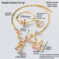 2025 Year Korean Fashionable 3 Color Round Bead Necklace Bracelet Set Earrings Ring Set Retro Accessory Long Sweater Chain