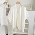 Women's Summer Hollow-Out Fringe Sun-Protection Lightweight Cardigan + Shawl + Top 20 - White