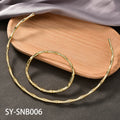 2025 Personality Design Neo-Chinese Stainless Slub Bangle Polish Light Fashionable New Bracelet Choker Set