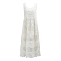 Lace Embroidered Chiffon Slit Tencel Long Dress, Vacation Style