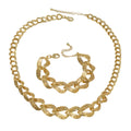 American Casual Classic Return Pattern Cutout Greece Return Pattern Figaro Change Fit Chain Necklace Bracelet Set