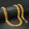 Statement Earth Luxury Cuban Chain Piece Ring Round Band Clasp Export Western Hip-Hop Bold Necklace Bracelet Set