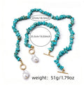 EU/US Import Asymmetric Pearl Clavicle Chain Women Personality Fashionable Premium Elegant Simple Green Fluffy Stone Necklace