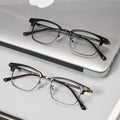 High Count Prescription Frame Retro Small-Frame 48 Premium Alloy Browline Glasses Frame Cinnabar Sun Glasses Factory Shop
