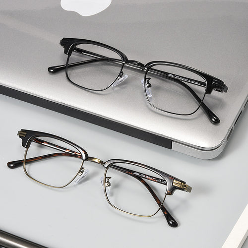 High Count Prescription Frame Retro Small-Frame 48 Premium Alloy Browline Glasses Frame Cinnabar Sun Glasses Factory Shop