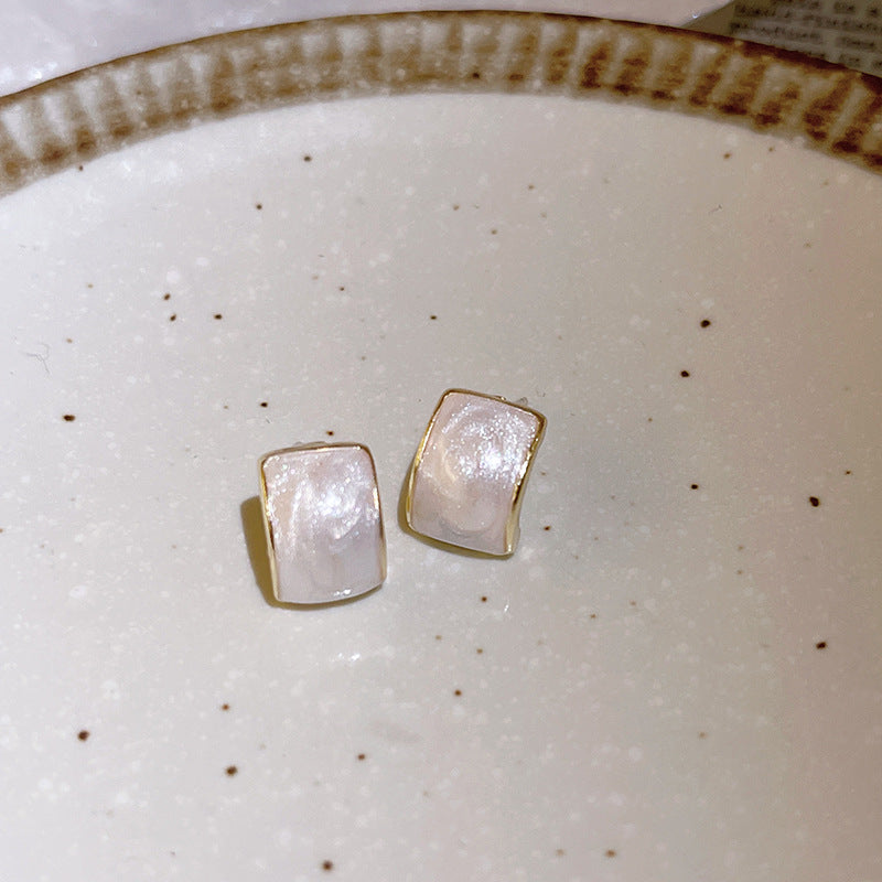 Vintage Brown Color-Block Statement Earrings - view 7