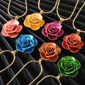 Western 18K Gold Overseas 3D Romantic Rose Flower Personality Necklace Bracelet Set Earrings Ring Knot Wedding Banquet Set